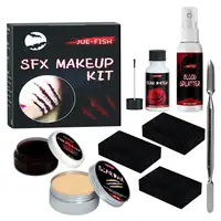 Halloween Makeup Kit Professional Face Body Paint Spooktacular Wound Scar Wax Makeup Fake Scab Blood Spatula Spooky Painting Kit 1