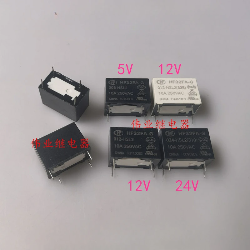 

(Абсолютно новое) 1 шт./лот, 100% оригинальное реле: HF32FA-G 005 012 024-HSL2, 4 контакта, 10 А