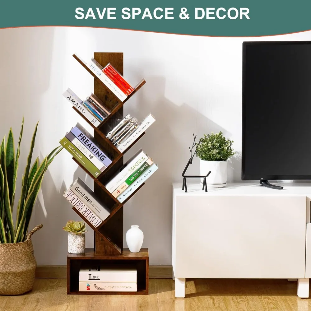 

Bookcase Utility Book Organizer Shelves for Bedroom Shelf Storage Tall Wood Book Storage Rack for CDs/Movies/Books Free Shipping