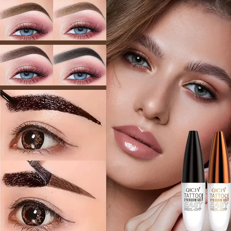 Waterproof Peel-off Eyebrow Enhancers Makeup Black Brown Eyebrow Gel Tint Lasting Brow Dye Gel Easy To Wear Natural Brow Tattoo 6