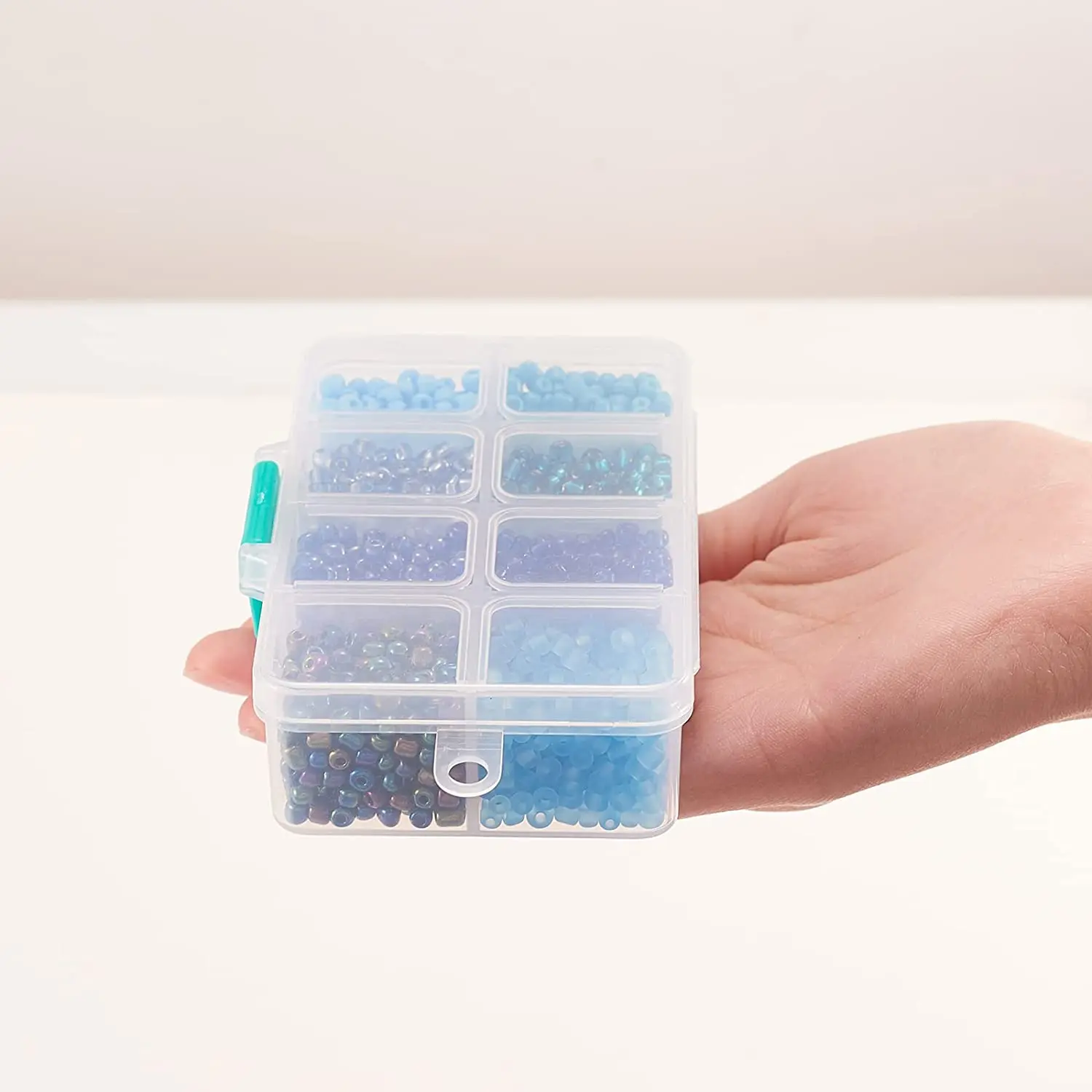 PandaHall 8 Color 6/0 Glass Seed Beads 4mm Mini Beads with Container Box for Jewelry Making Beading DIY Craft