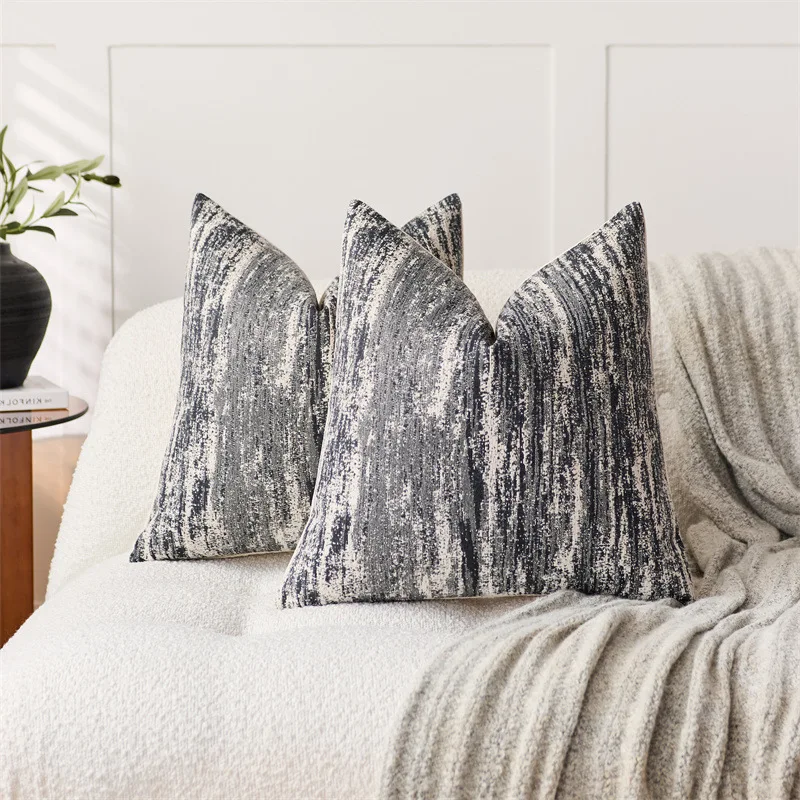 Jacquard Cushion Covers Chenille Striped Pillow Case Couch Home Textured Bed Pillowcases Accent Pillows Couch Home Decorative