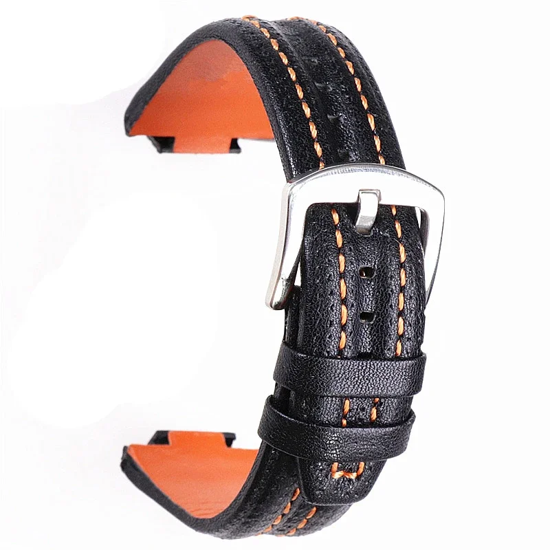 Premium Genuine Leather Watch Strap with Convex Mouth Design - 27mmx15mm