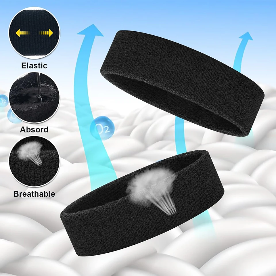 남녀공용 땀 흡수 스포츠 밴드: 테니스, 농구, 러닝 등에 적합한 습기 흡수 땀..