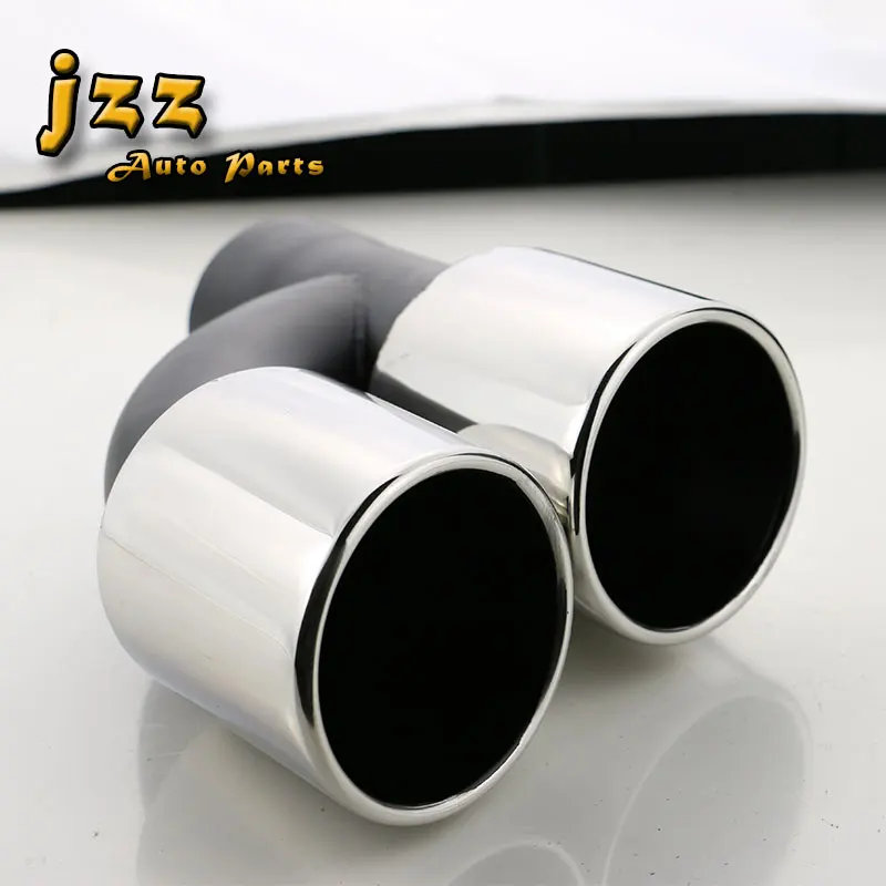 JZZ 1pcs Dual car exhaust tail pipe Stainless Steel Muffler exhaust tip for a4 b8