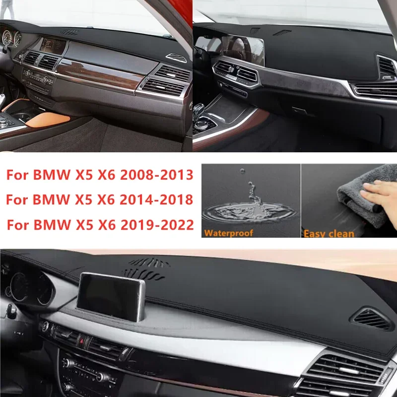 

PU Leather Dashboard Cover Dash Pretector Anti-Slip Mat Trim Dashmat Carpet For BMW X5 X6 2008-2022