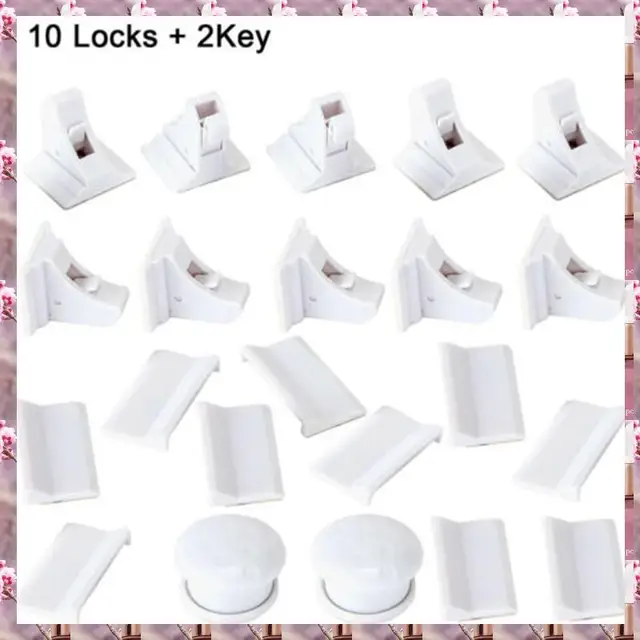 2025 10+2 Magnetic Cabinet Locks Child Proof Cupboards Drawer Invisible Kids Baby Safe Lock Catch,10+2 Magnetic Cabinet Locks Ch 4
