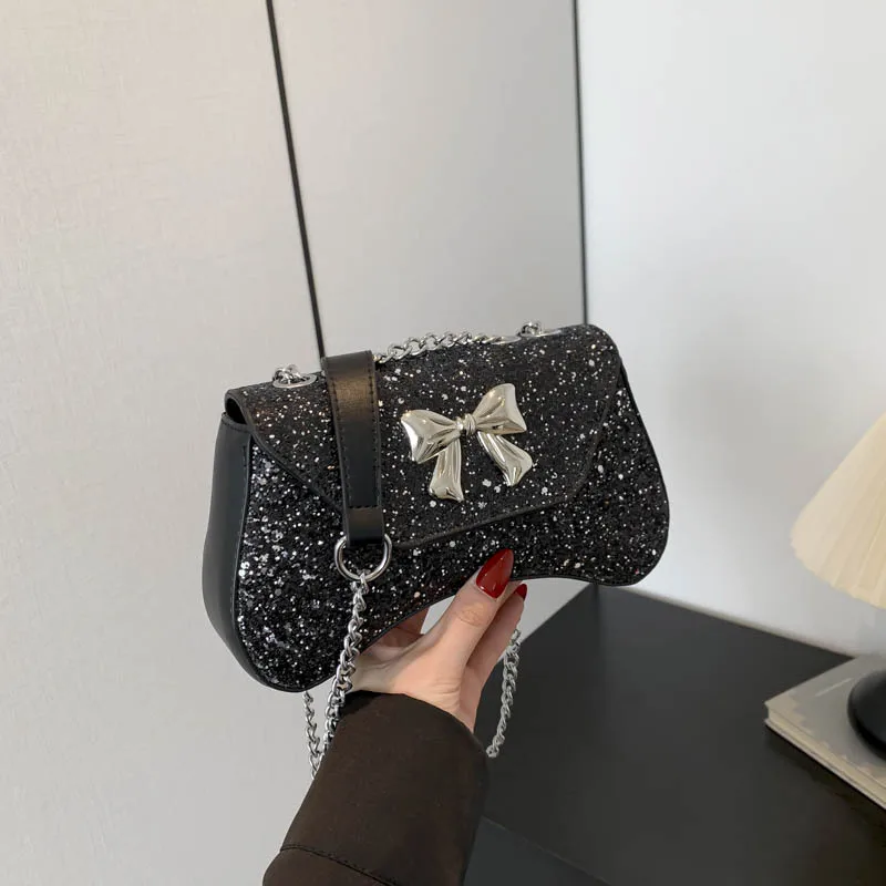 2024 new trend fashion shiny small square bag Korean version  women shoulder bag luxury handbag