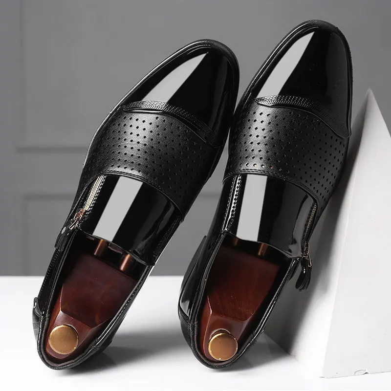 

Italian Black Formal Shoes Men Loafers Wedding Dress Shoes Patent Leather Oxford Shoes for Men's Leather Shoes chaussure hommes