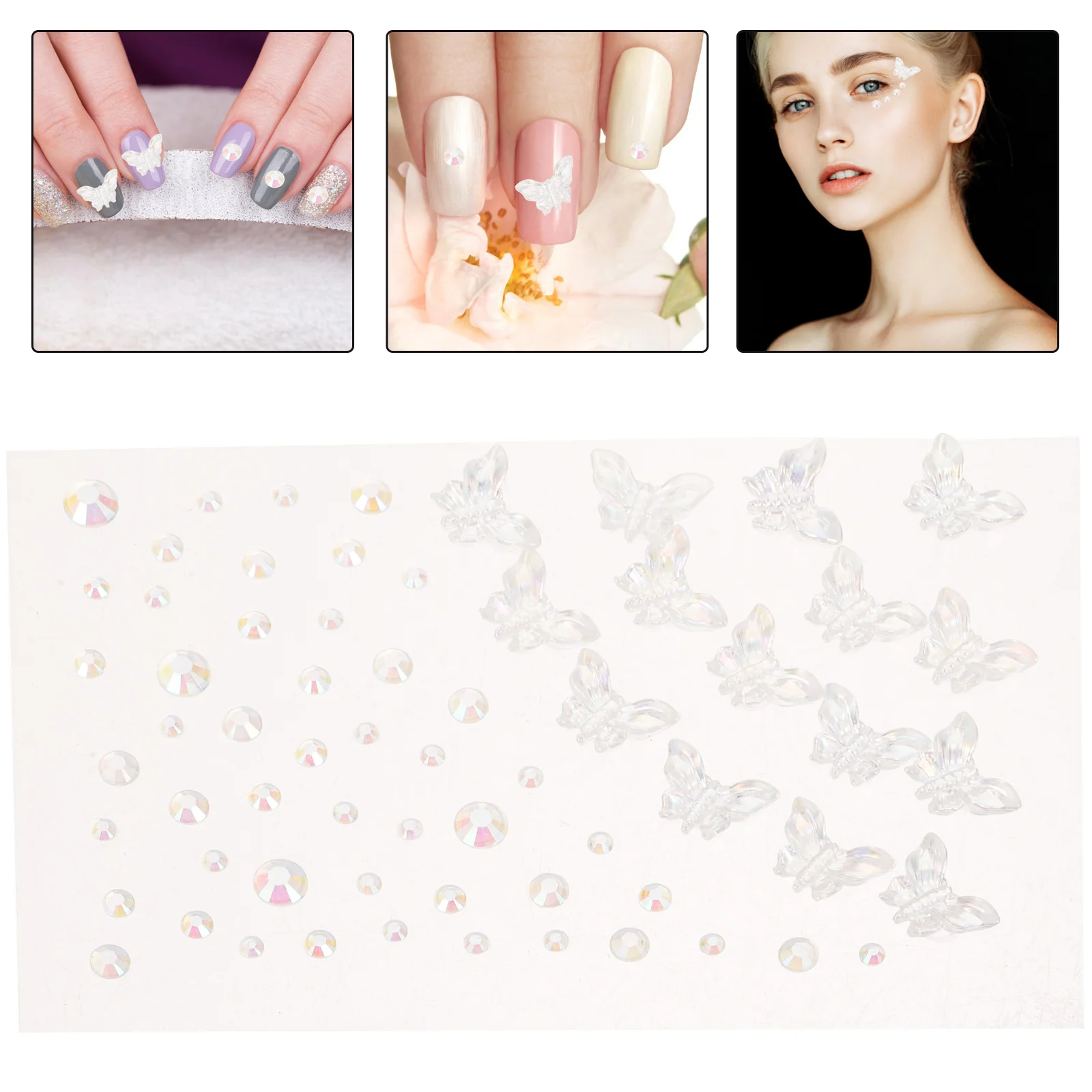 

1 Sheet Self Adhesive Face Gems Stick On Face Jewels Festival Face Gems Stickers
