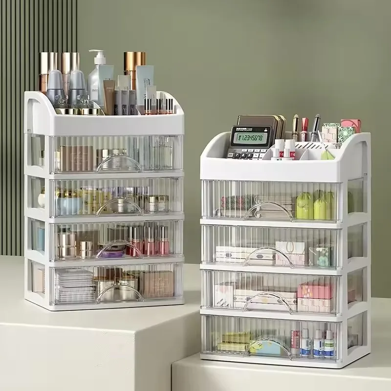 Multifunctional Plastic Makeup and Stationery Organizer