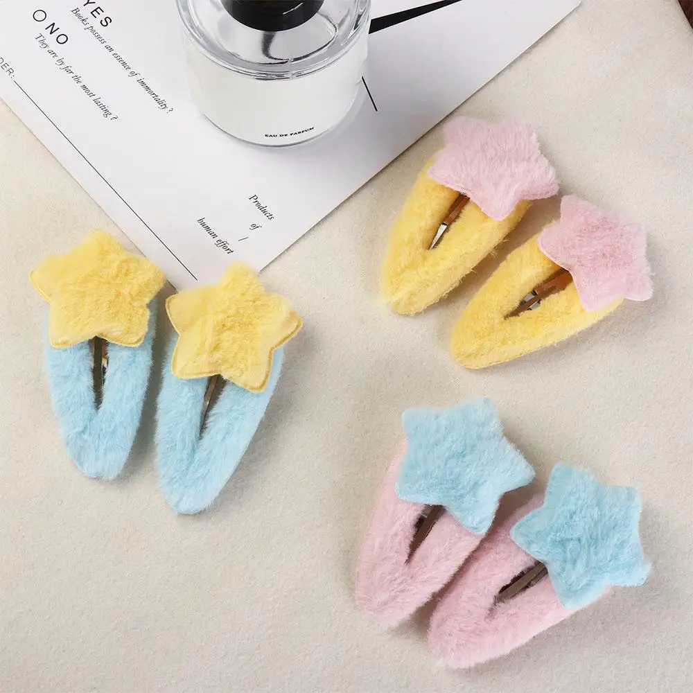 

Hair Accessories Plush Star Hair Clip Cute Minimalist Style Ornament Sweet Fluffy Barrettes Headdress Plush BB Hairpins Daily