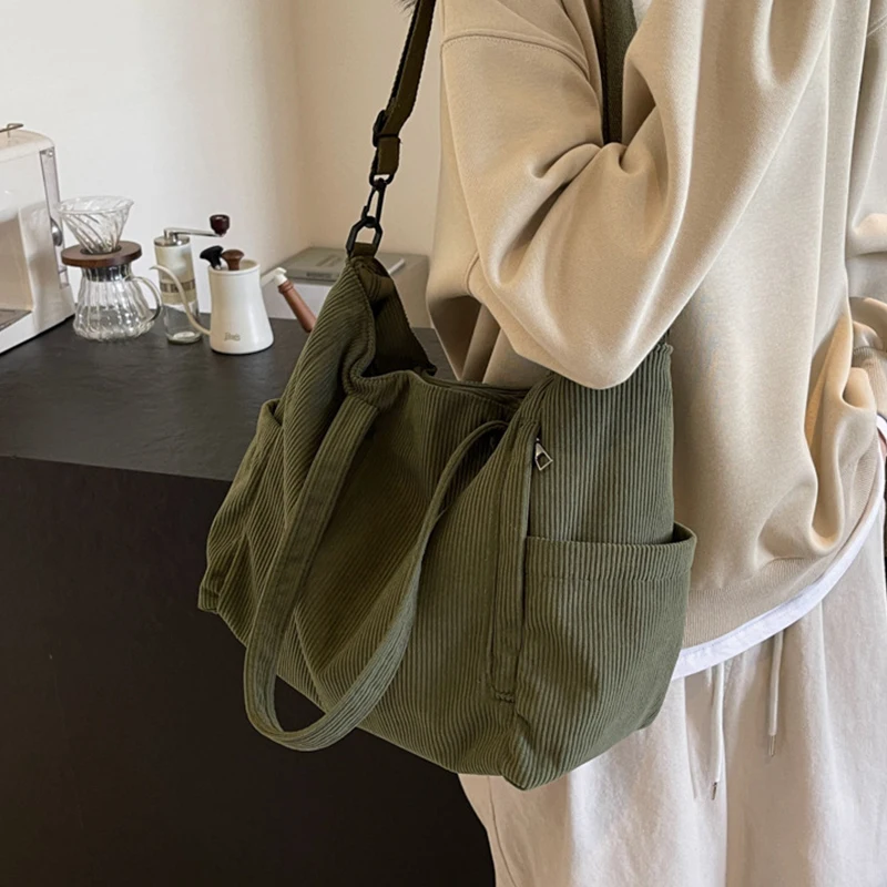 Corduroy Tote Bag Winter Style