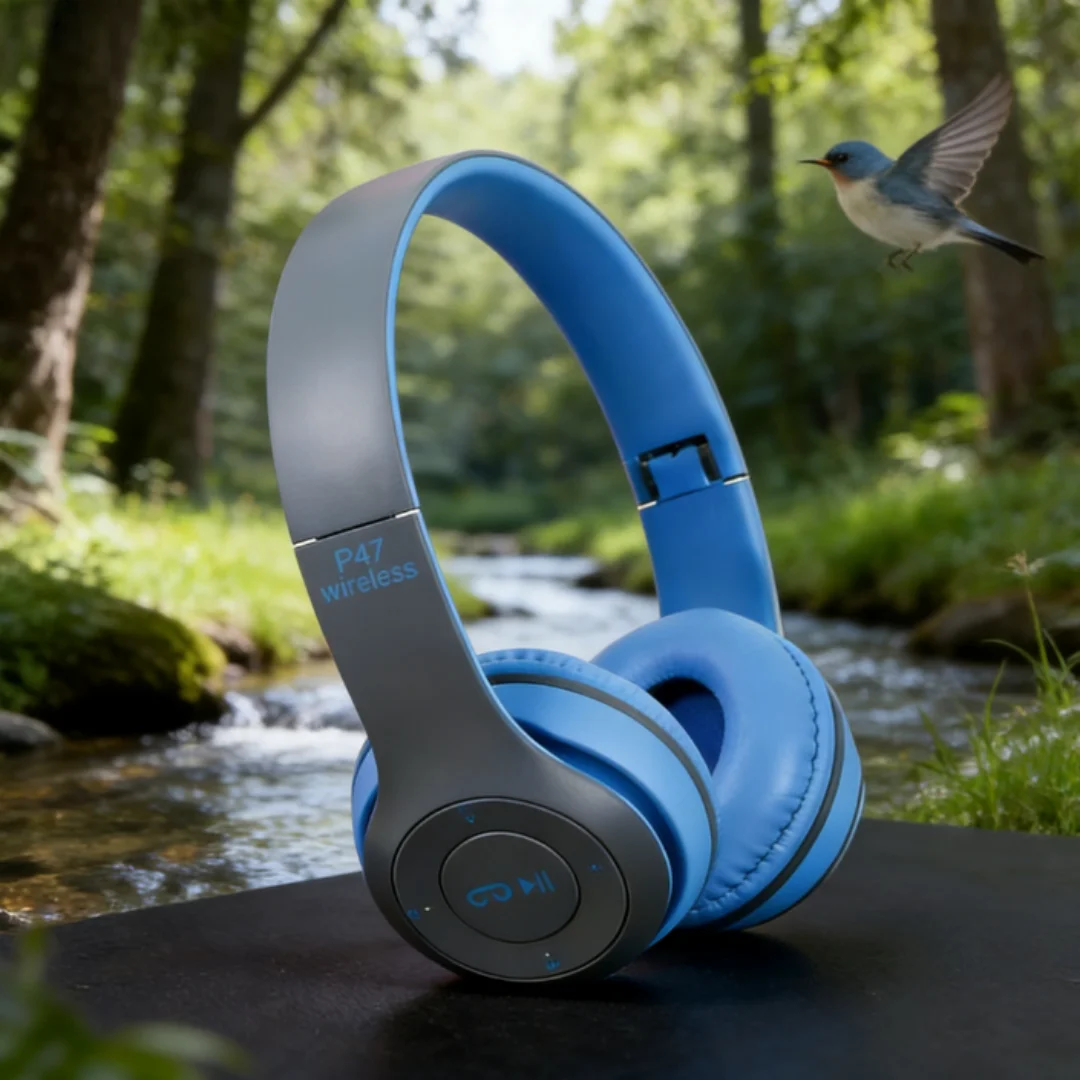 Wireless Overhead Headphones Bluetooth Foldable With Microphone_voghion.com