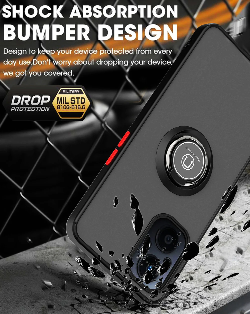 Shockproof Phone Case With Ring Stand For Oppo Reno7 Pro And A_voghion.com