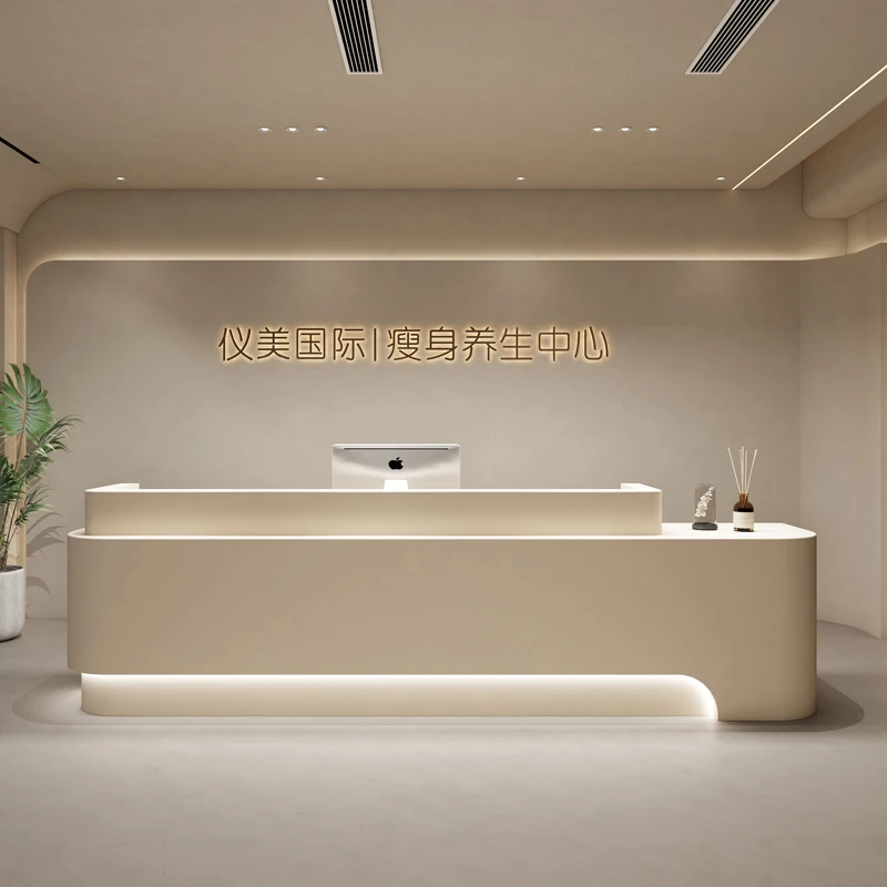 Information Luxury Reception Desks Office Checkout Store Reception Desks Conference Grocery Recepcja Modern Office Furniture grocery box latch glove box buckle beige car accessories for toyota glove box tool l r plastic car brand new none