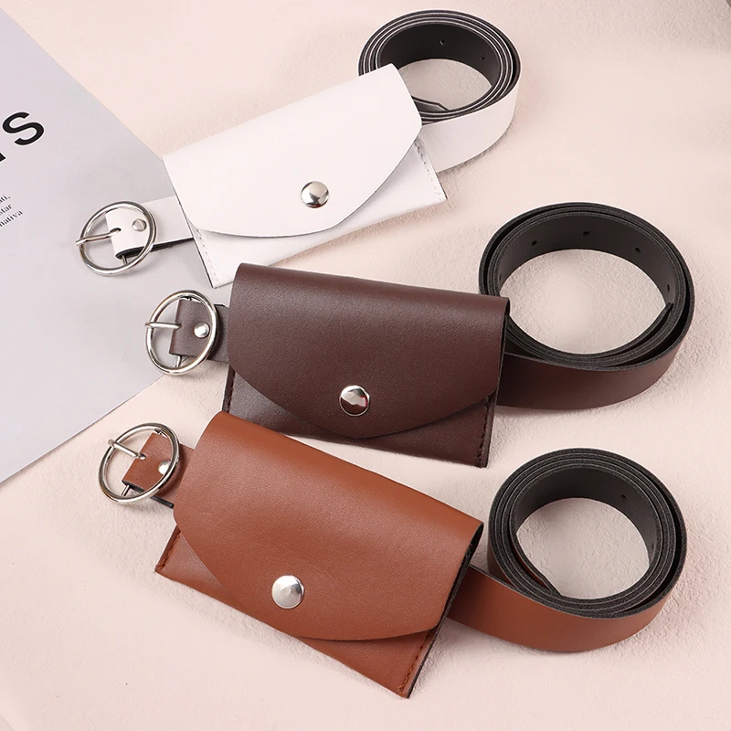 Waist Bag Adjustable PU Waist Pack Metal Buckle Wallet Phone Pouch Ladies Decorative Belts 100CM