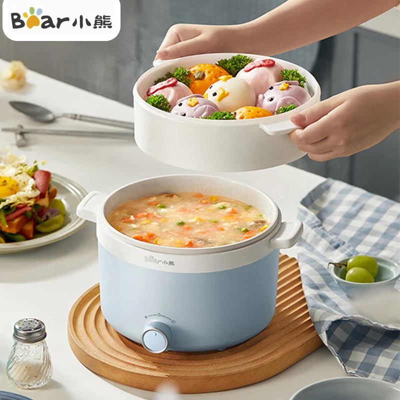 

Bear 1.7L Multi Cookers Electric Pot 1-2 People Household Non-stick Pan Mini Hot Pot Cooking pot Electric Rice Cooker