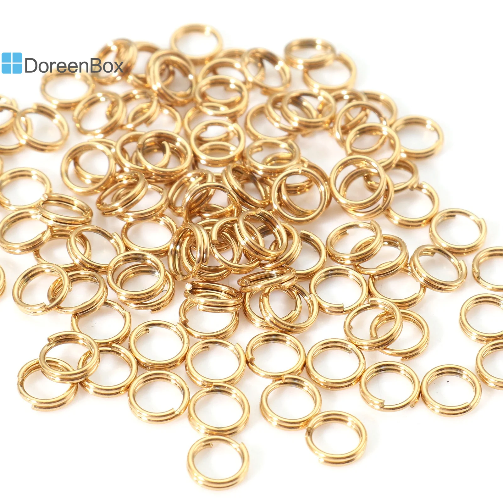 

20 PCs Jump Rings 0.5mm 316 Stainless Steel Double Split Jump Rings Findings Round Gold Color 4mm Dia.for DIY Jewelry Making