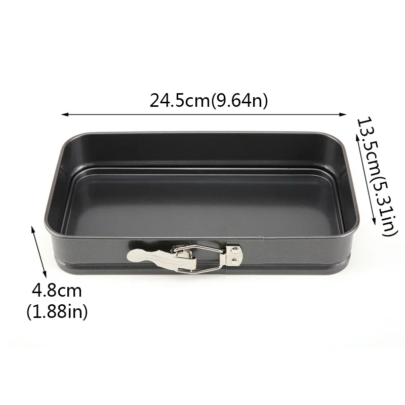 3pcs Mini Non-Stick Cakes Molds Carbon Steel Heart Round Rectangle Toast Bread Pan Bakeware