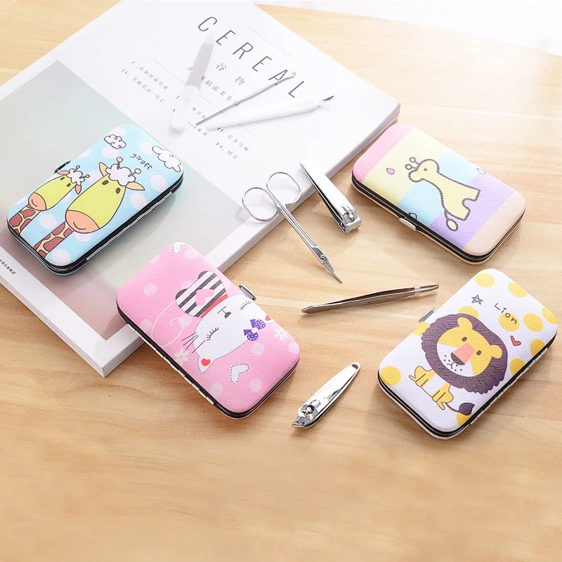 Cartoon Nail Clipper Ear Scooper Manicure Tools Set 7PCS nail clipper set nail clipper nail care kit nail scissors set nail clippers manicure pedicure kit manicure set manicure sets manicure nail clipper set nail clippers kit