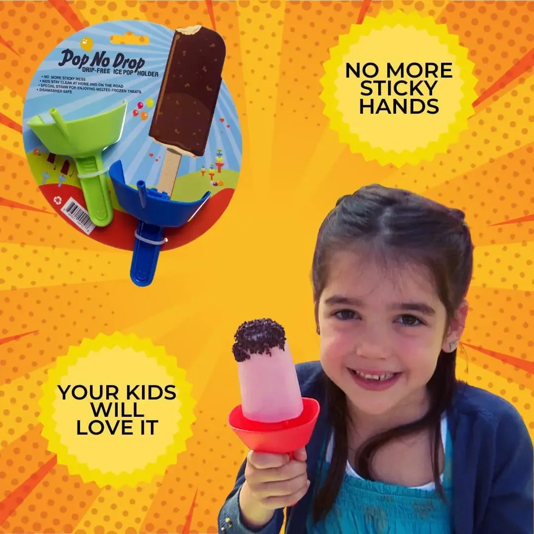 New Drip Proof Popsicle Holder Rack Free Ice Holder Dirt-proof Free Frozen Treats Rack with Straw for Kids Ice Cream