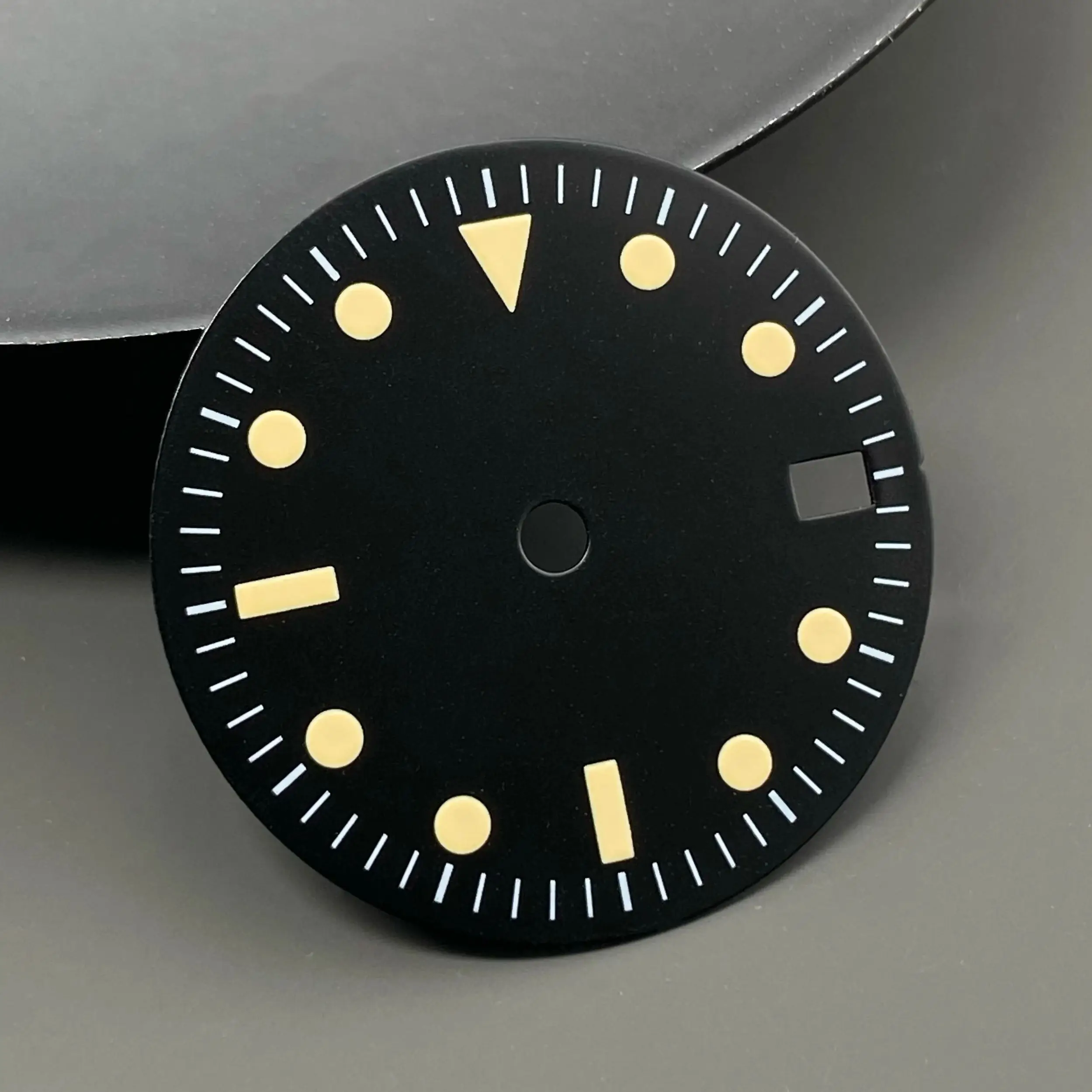 Green Luminous Single Date Dial - 28.5mm Watch Accessory with Custom Logo Option