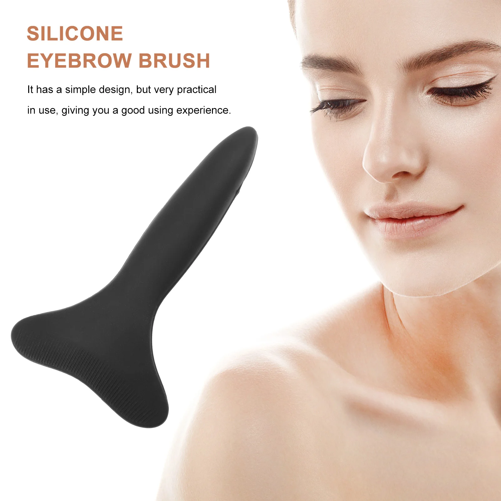 6 Pcs Comb Eyebrow Shaving Makeup Brush Silicone Spatula Women Girls Black Combs Miss 6
