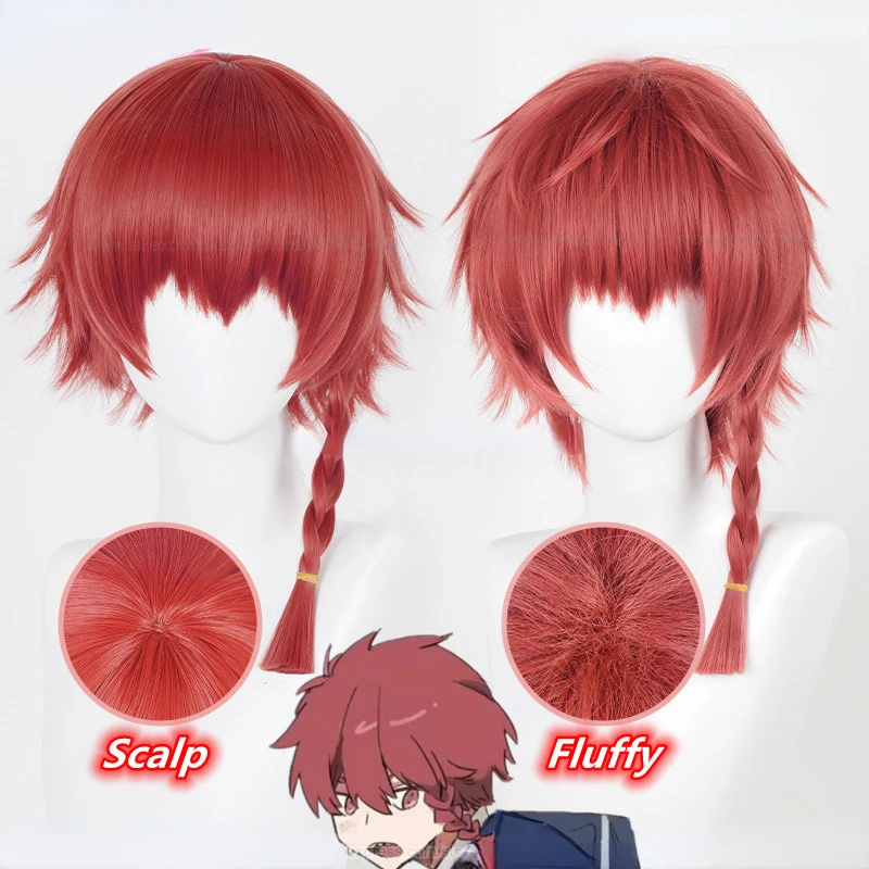 

Kurona Ranze Cosplay Wig Anime Blue Lock Long 38cm Red Single Twist Braid Wig Heat Resistant Fibre Cosplay Anime Wigs + Wig Cap