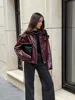 Street Leather Women's Jacket Vintage Fashion Zipper Long Sleeve Pu Female Coats 2024 Autumn Turn-down Collar Lady Outwears 5