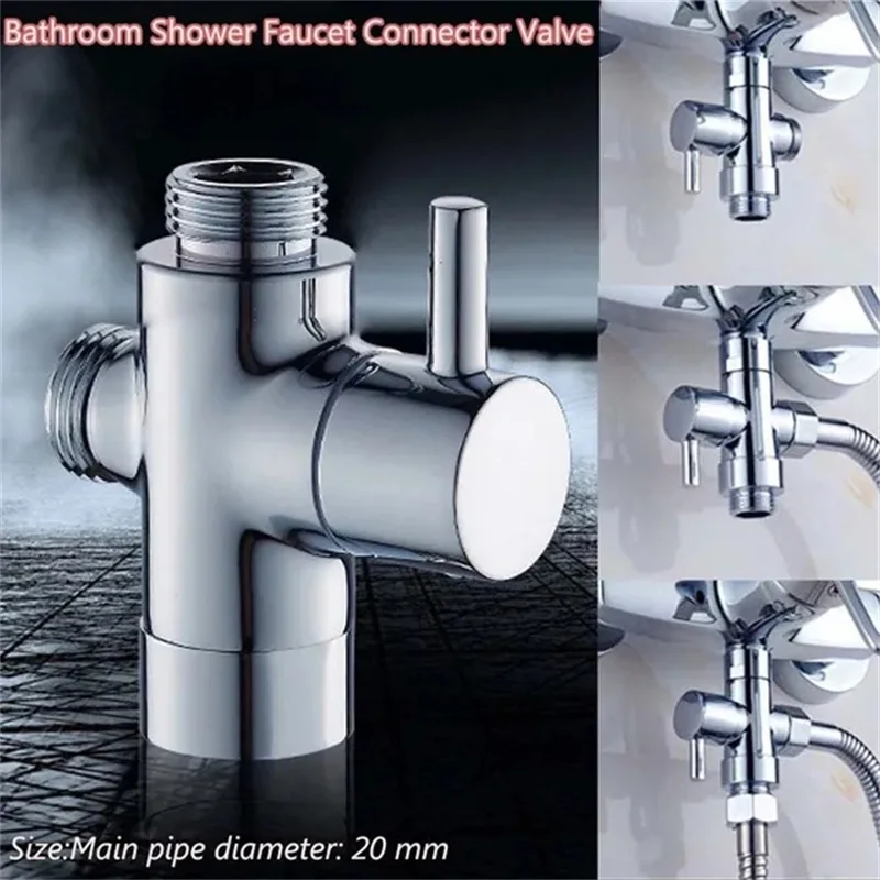 Bathroom Shower Faucet Connector Valve Three-head Four-point Water Diversion Valve Faucet Replacement Spare Parts For Tap