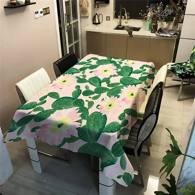 

Tropical Green Plant Palm Leaf Monstera Flower Rectangular Tablecloths Table Cloth for Dining Table Wedding Decoration