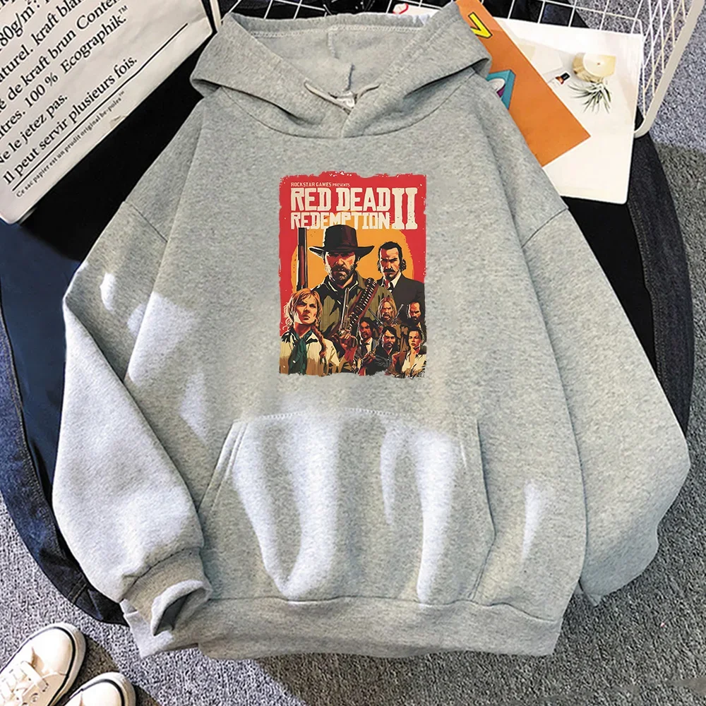 Red Dead Redemption Game Print Hoody Autumn Casual Sweatshirt Men Long Sleeve Hoodies Loose Comfortable Pullovers Fleece Clothes 3