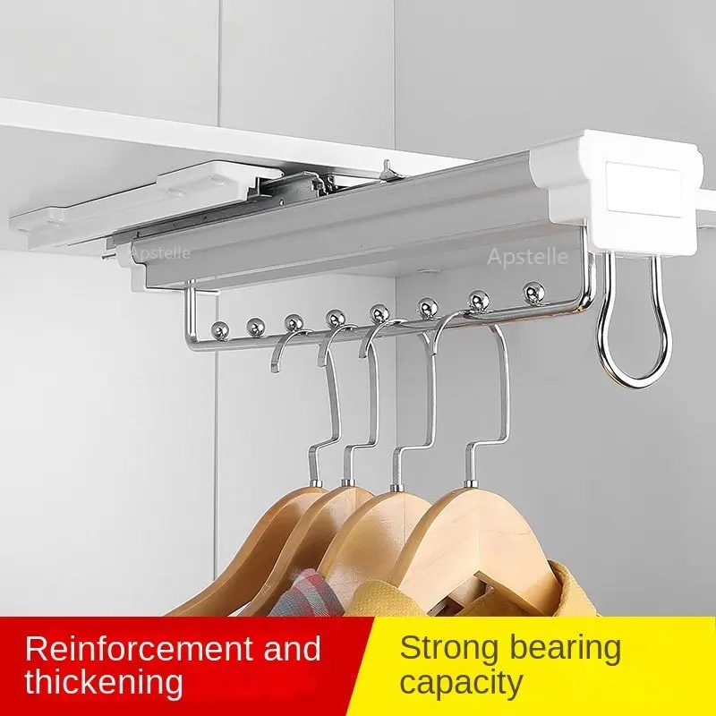 

Hanging Clothes Telescopic Wardrobe Rack Top Mounted Rack Hanger Cabinet Hanging Clothes Rack Multi-functional Hardware Wardrobe
