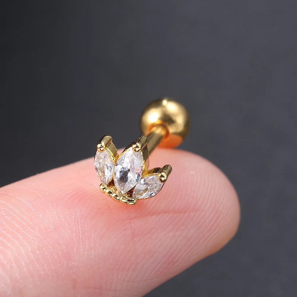 Kleine 1PC Ohr Piercing Ohrringe für Frauen Zirkon Stern Ohr Tragus Knorpel Helix Piercing Zubehör Schmuck Geschenk Freies Verschiffen – Detail 9