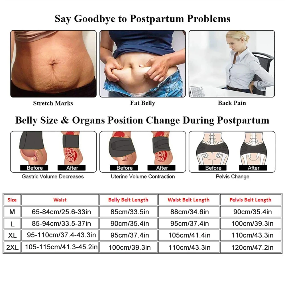 Postpartum Belly Wrap Waist Binder After C Section Belly Band