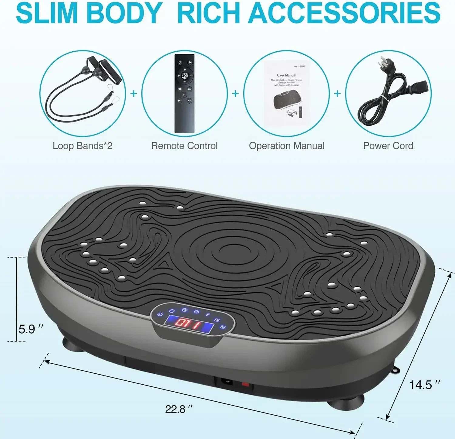 Hot Sale Whole Body Workout Power Vibration Plate Exercise Machine for Weight Loss Shaping Toning Wellness Home Gyms