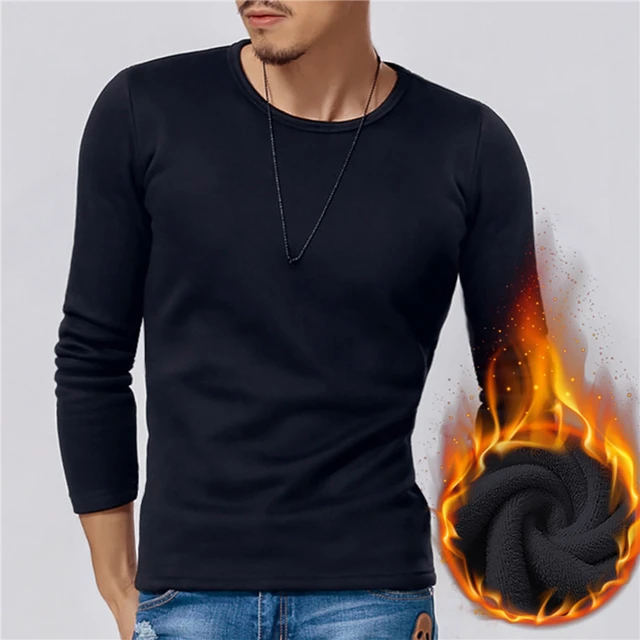 Camiseta térmica de manga larga para hombre, ropa interior de invierno