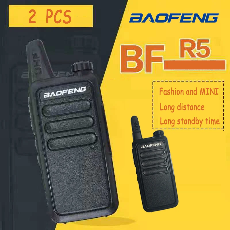 

(2pcs)Baofeng R5 Handheld Walkie Talkie Portable Radio ultra-long standby UHF Handheld Two Way Ham Radio Communicator HF Trans