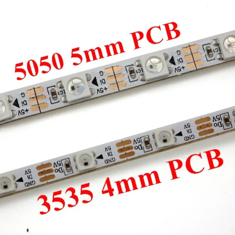 DC5V Mini WS2812B SK6812 Individually Addressable RGB 60 144 LEDs 4mm 5mm 7mm Narrow PCB SMD 3535 5050 Led Pixel Strip Light