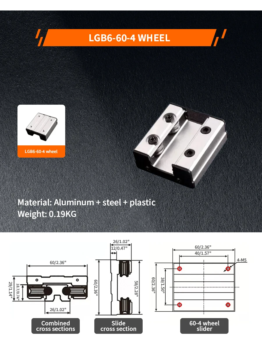 Externe Doppelachsen-Linearführungsschienenwelle LGD6 LGD8 Länge 1200–2500 mm mit LGB6 LGB8 Schieber Holzbearbeitungsschienenrolle – Detail 36