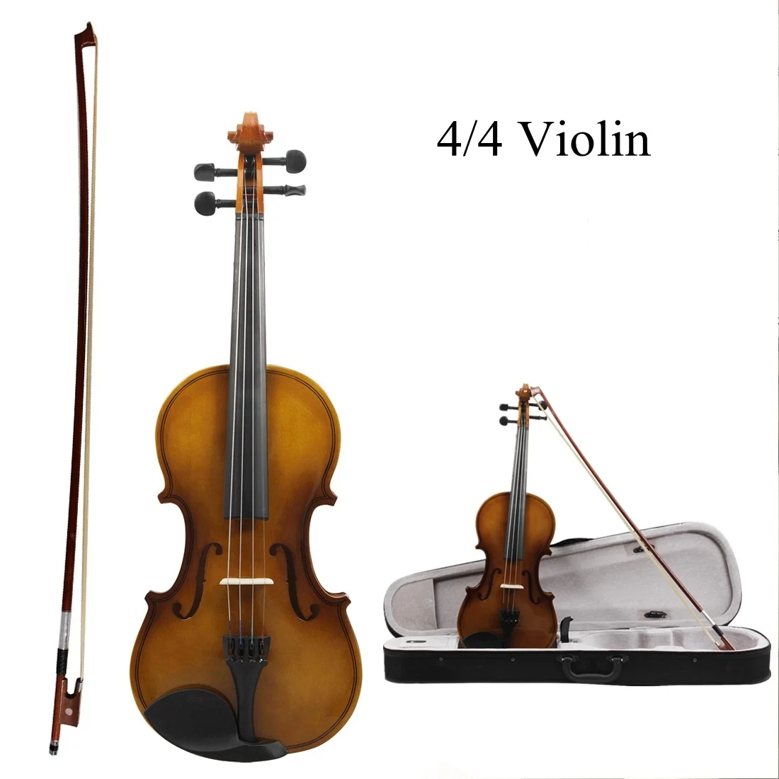 4/4 Acoustic Violin Retro Style Fiddle for Violin Beginner with Case Bow Rosin