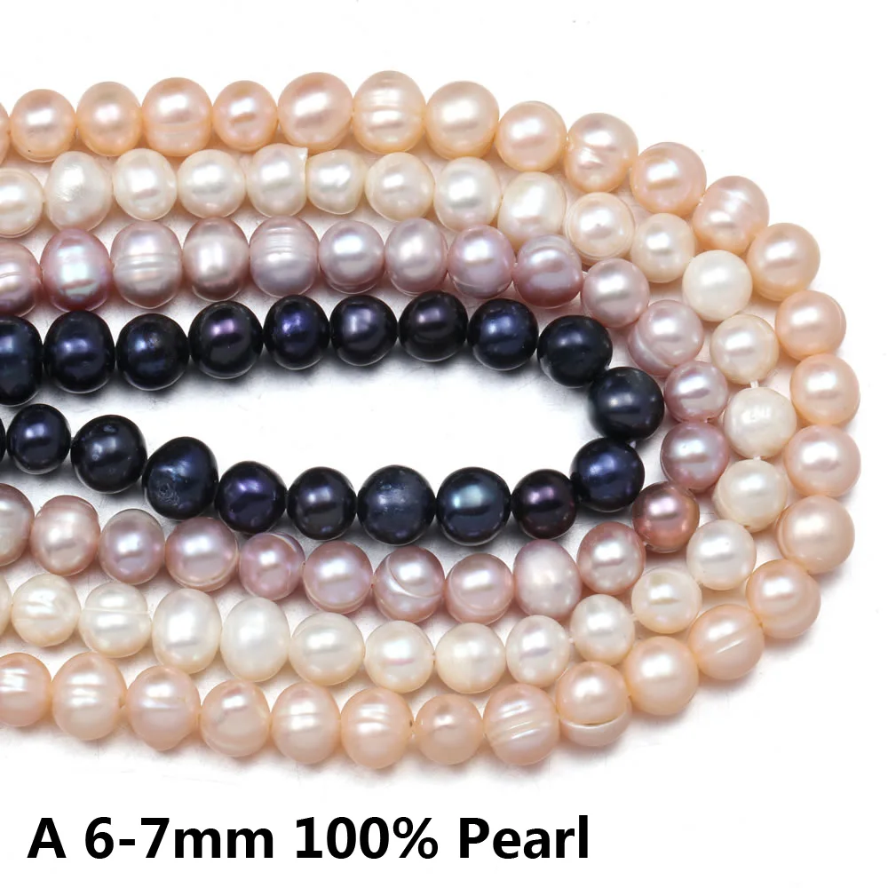 

A Scale Classic 6-7mm 100% Natural Freshwater Pearls Loose Spacer Beads for Jewelry Making DIY Necklace Bracelet Accessories