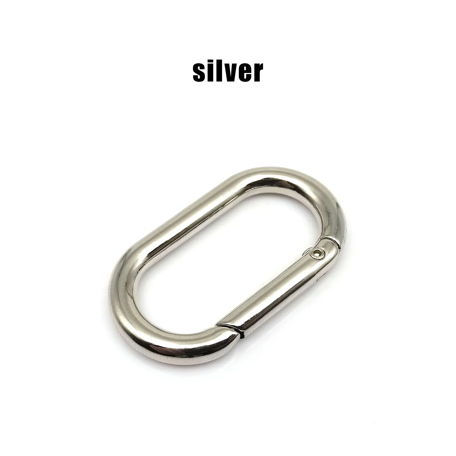 Oval Spring O-Ring Openable Leather Bag Strap Connector with Keyring Pendant Clip