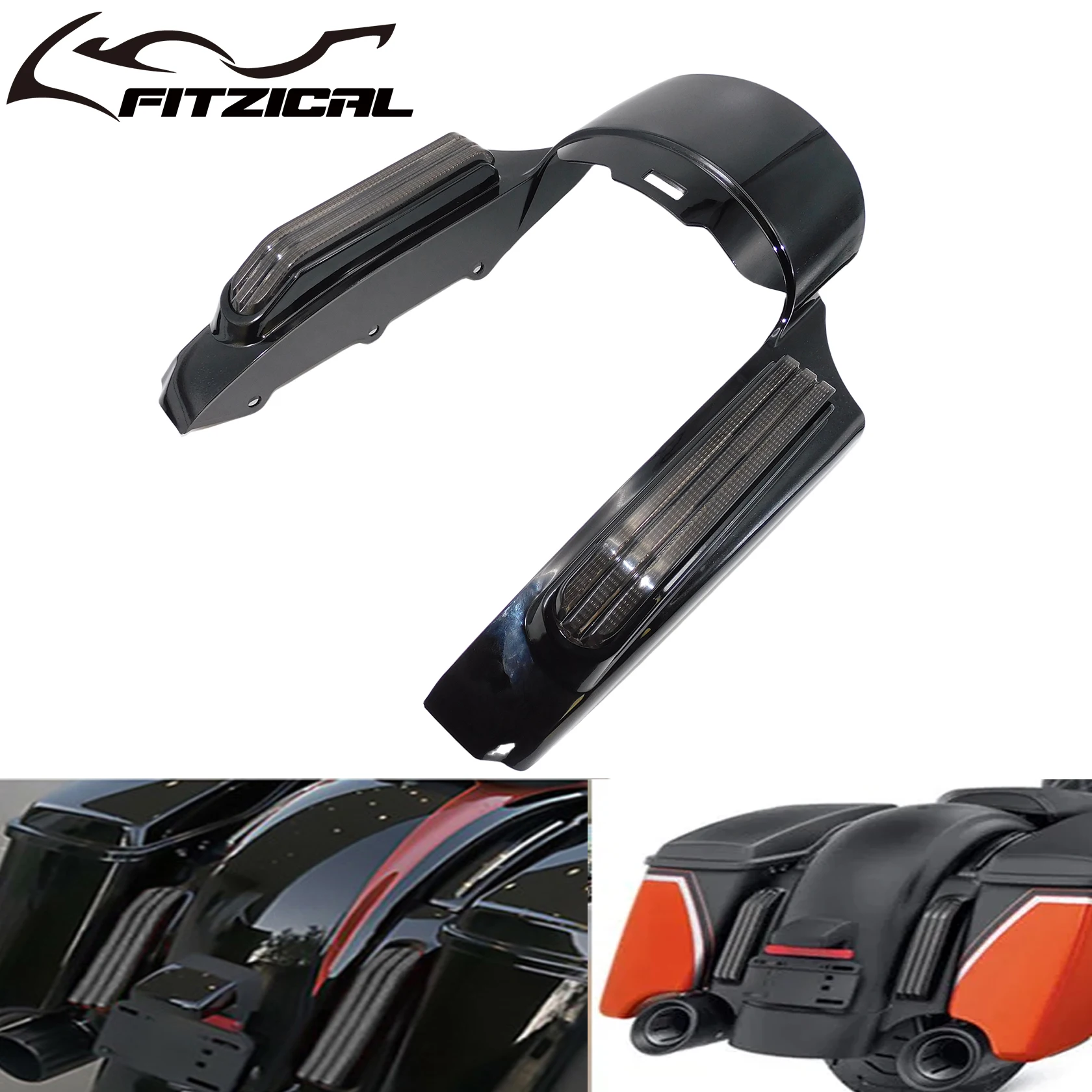 19" Wheel Wrap Vivid Black Front Fender For Harley Touring CVO