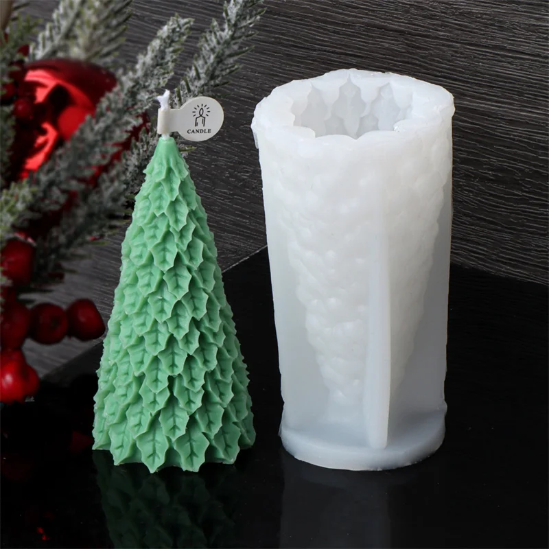 3 Stampi In Silicone Per Candele A Forma Di Albero Di Natale – Per Resina, Sapone E Cioccolato - 6