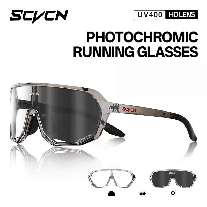 SCVCN Cycling Glasses Photochromic Mens Sunglasses for Mountain Bike Road Bicycle Eyewear Cycle Goggles Sports UV400 MTB