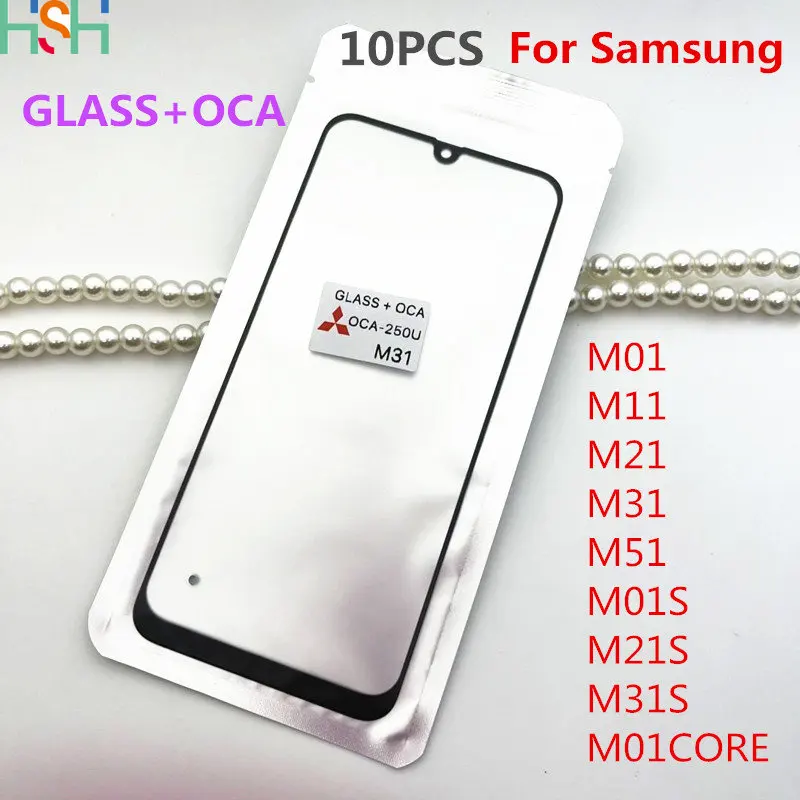

10 шт./партия для Samsung Galaxy M10 M20 M30 M40 M10S M20S M30S стекло + OCA ЖК-дисплей передняя внешняя линза сенсорный экран Замена