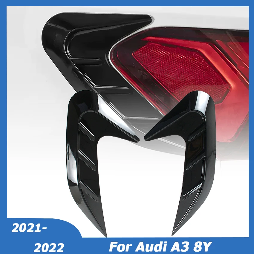 

2PCS/SET Rear Headlight EyebrowsEyelids Cover Sticker Frame Trim Stripe For Audi A3 8Y 2020-2021 2022 Car Accesories