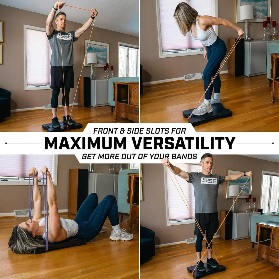 Resistance Band Footplate with Neoprene Bandguard - UHMWPE Non-Slip Base for Resistance Training, Squats, Deadlifts, and More –